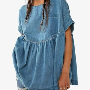 NWT | Denim Babydoll Top